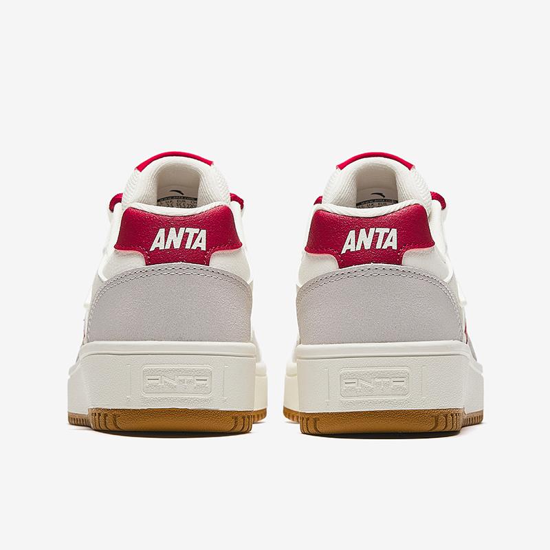 Anta Kids Zero Feel Fashion Versatile Wear Resistant Non-Slip Low-Top Skate Shoes Kids Sneaker White Red A12448099-2