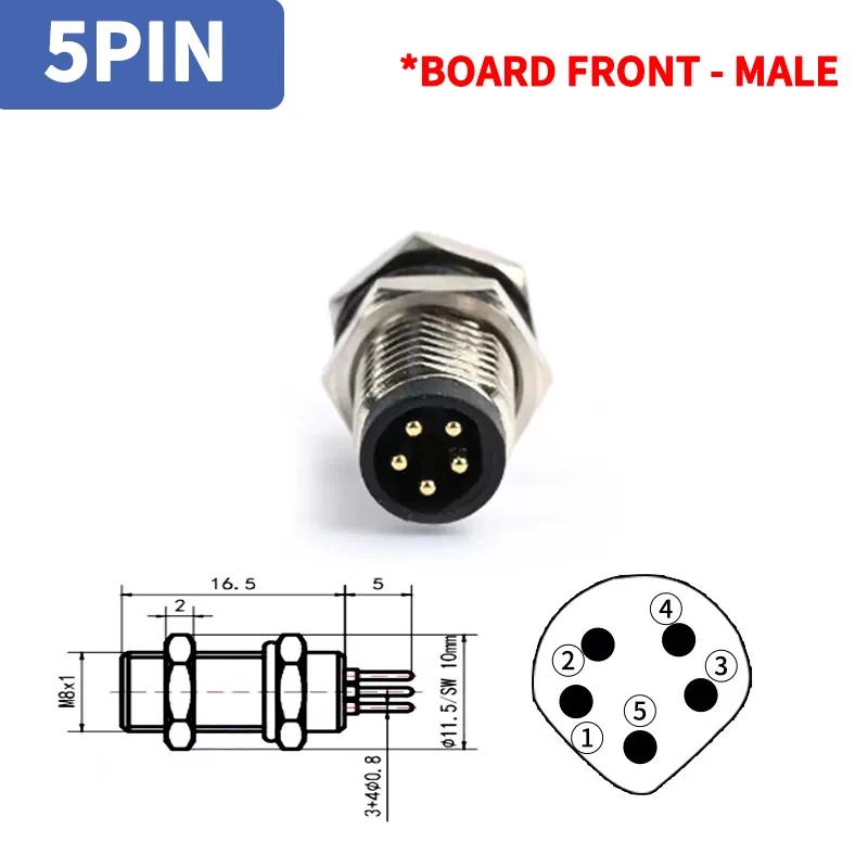 M8 waterproof connector - 3P4P male female M8 waterproof aviation plug socket sensor cable connector