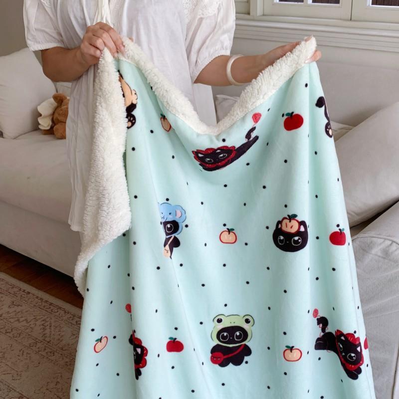 Winter Thick Milk Fleece Blanket Office Nap Sofa Bed Kids Students