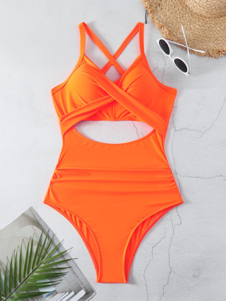 Women’s Sexy Monokini Bathing Suit One-Piece Cut-Out Bikini Swimsuit, Backless Tight-Fit Swimwear