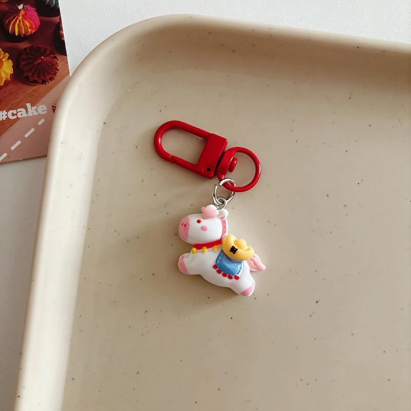 Roztomilý kreslený poník Klíčenka Kawaii Maskot Roku Koně Dekorace Kreativita Koňský Přívěsek Doplňky Dárek k Roku