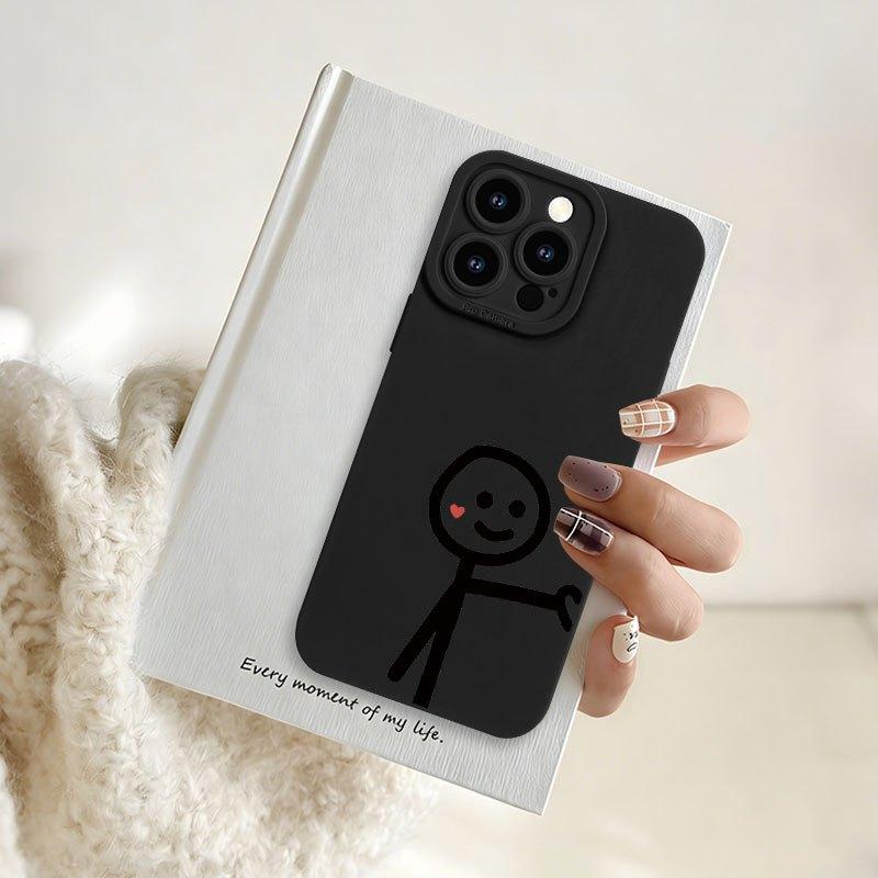 Couple Style Minimalist Pattern Phone Case Suitable for iPhone 17 16 15 14 13 12 11 Pro/Max/Plus Anti Drop and Shockproof