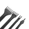 4 Pcs Prong Chisel Kit Leather Craft DIY Tool Black Electroplating Leather Craft Chisel5mm