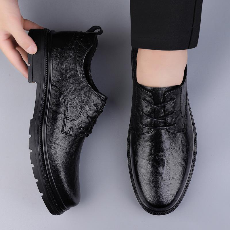 Size 37 leather shoes men's invisible inner height increased by 5 cm business dress men's soil casual shoes genuine leather wedding groom men's shoes
