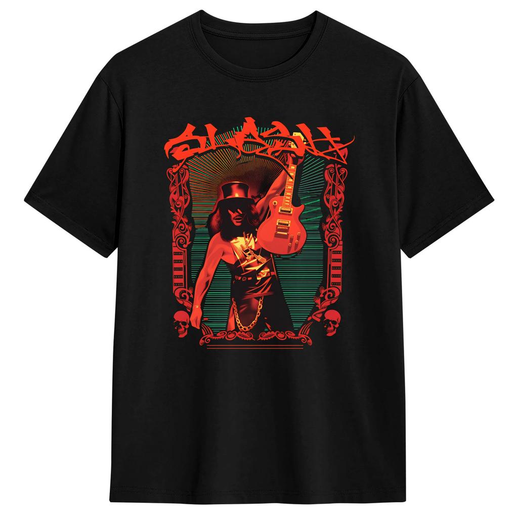 Legendärer Gitarrist Slash T-Shirt Unisex Reine Baumwolle Lässige T-Shirts Rundhals T-Shirts Kurzarm Kleidung Klassisch