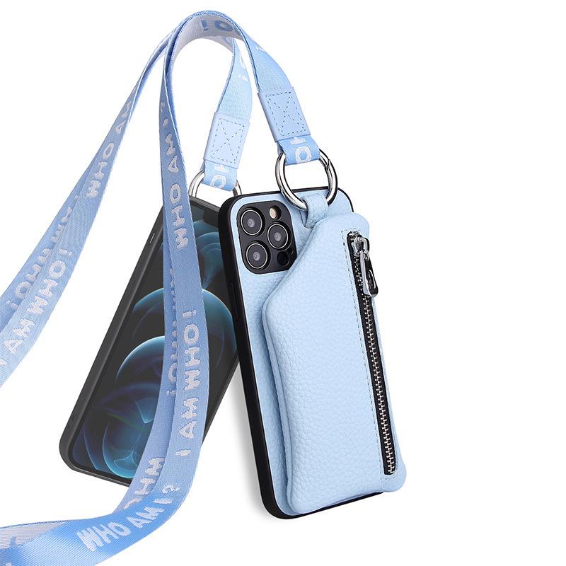 iPhone 14 Pro Max/13 Pro/12/11 Mobile Case with Crossbody Lanyard & Coin Purse
