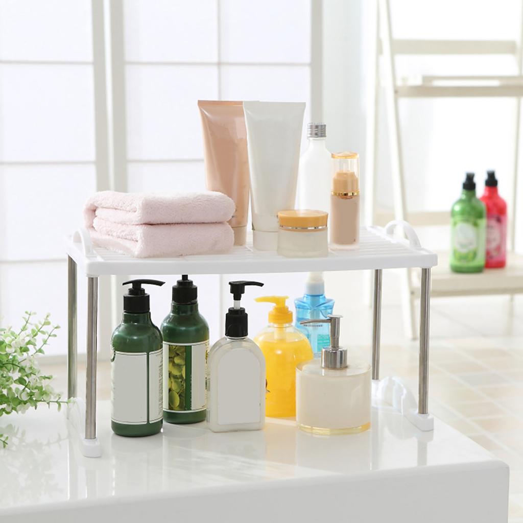 Expandable Foldable Home Storage Shelf Rack Holder Organizer Kitchen Bathroom Cabinet Stand