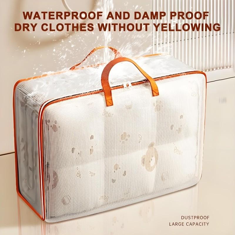 PVC Storage Bag Beg Toto with Handle Big Capacity Waterproof Bag Clothes Storage Wardrobe Organizer Bag