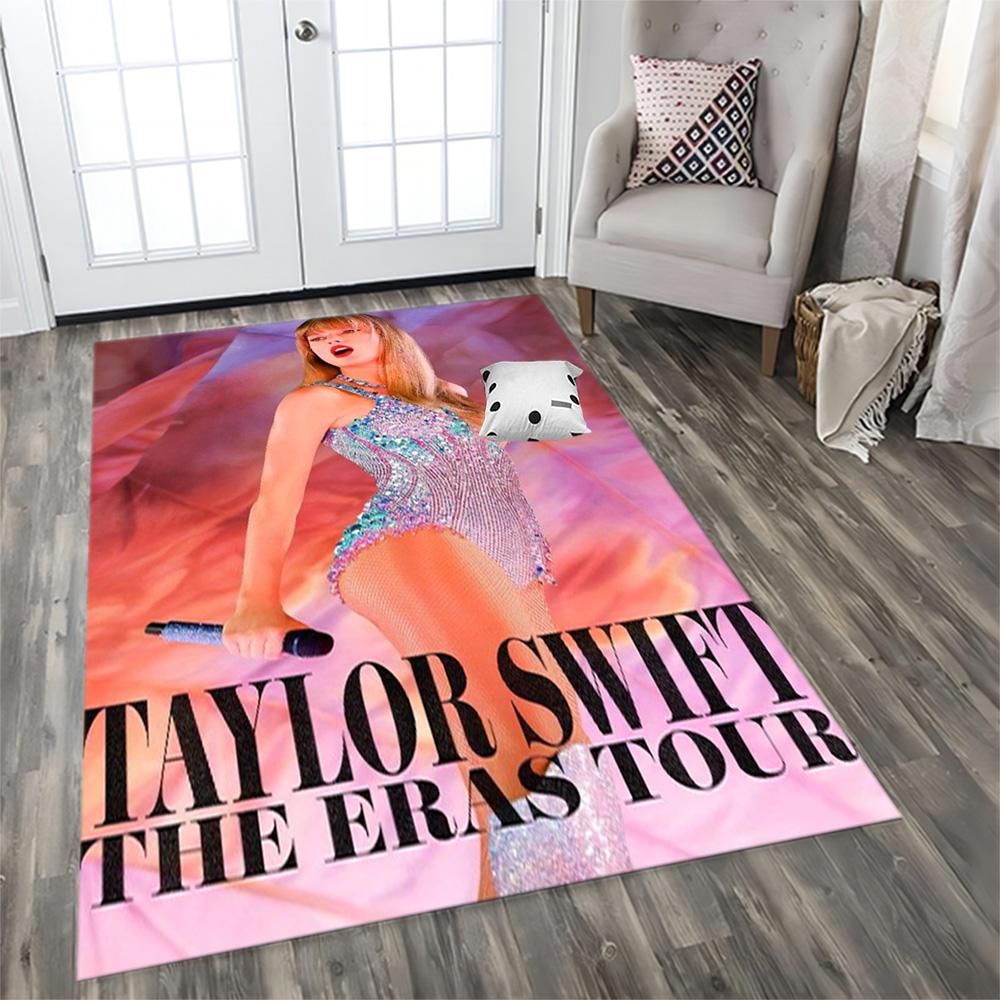 Taylor Swift's Vibrant Stage Performance rug for living rooms, bedrooms, home décor, and as gifts.