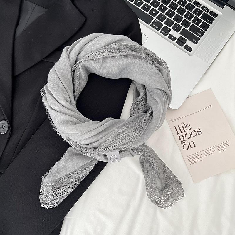 Silk scarf square scarf high-end fashion literary and artistic cotton and linen retro high-end thin multi-functional shawl scarf silk scarf