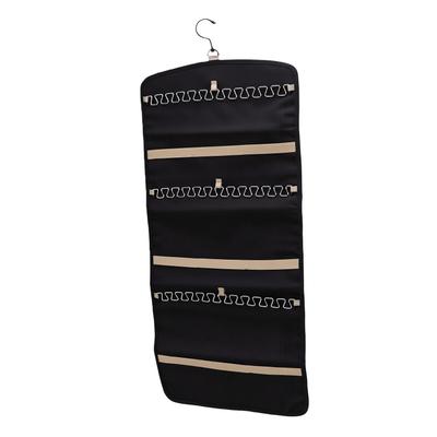 Colgador de Joyas con Gancho de PVC Transparente para Pared Puerta Organizador de Almacenamiento de Joyas para Pendientes Collares Anillos 80x36x1cm Negro