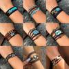Ethnic Style Hand-Woven Gravel Bracelet, Retro Bird Multi-Layer Winding Leaf Hand Rope