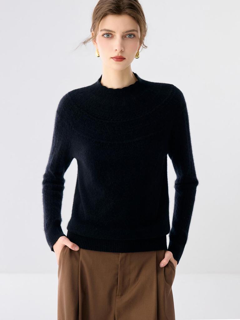 Women's Cashmere Loose Fit Round Neck Sweater - Autumn/Winter Knit Pullover Top