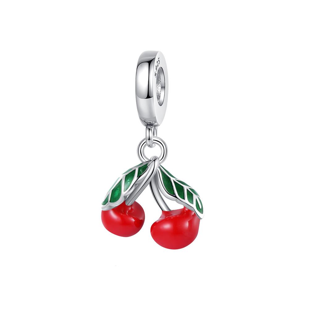 925 Silver Fruit Charms Pendants Strawberry Cherry Avocado DIY Jewelry Fit Bracelets Women Birthday Gift Fine 100% Sterling Silver