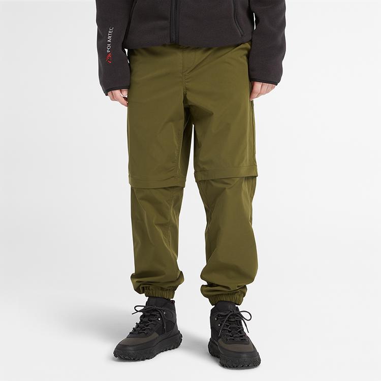 Timberland Water-Resistant Casual Detachable Pants Men pants Dark-Olive-Green A6THP-302