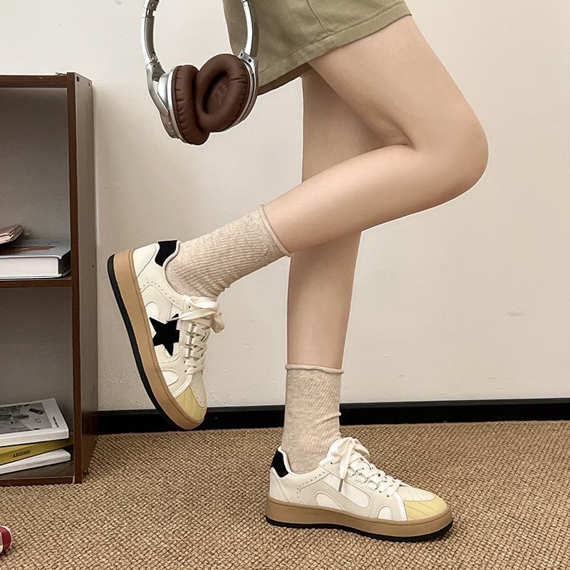 Wasteland Wind Old Star Trend Board Shoes 2025 Early Autumn New Korean Version Retro Versatile Casual Dirty Little White Shoes