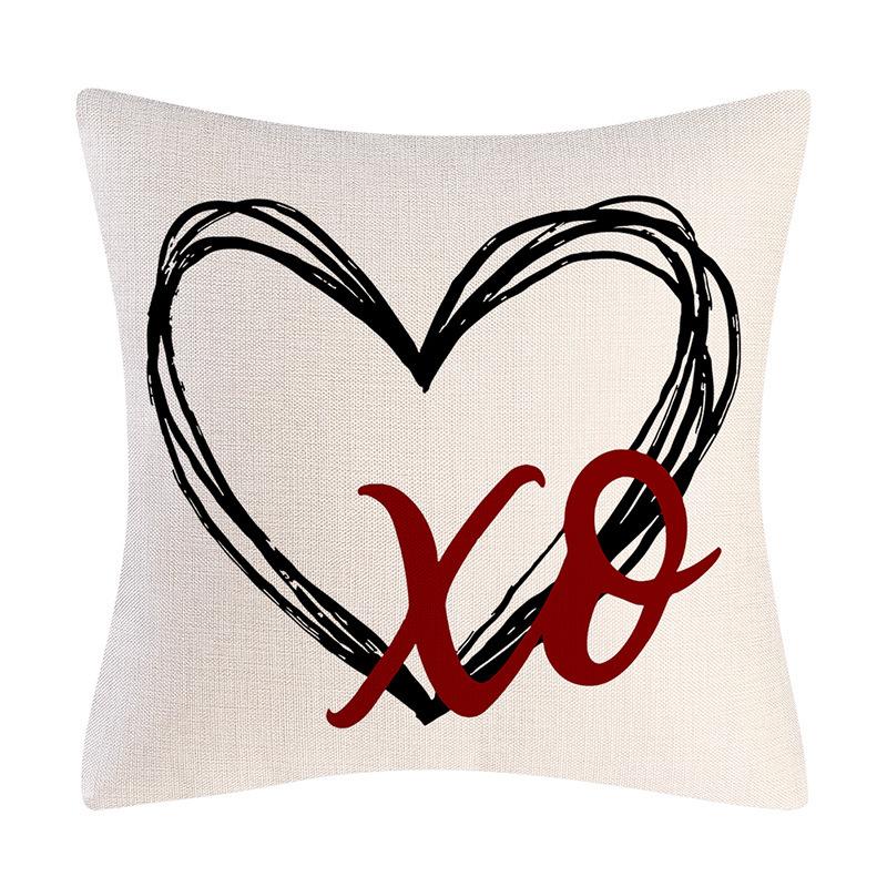 Valentine's Day Pillowcase New Simple Love Party Cushion Pillowcase Home Sofa Decoration Pillowcase