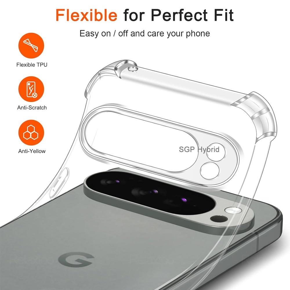 Shockproof Armor Case For Google Pixel 10 Pro XL Pixel10 Pixel10Pro Pixel10ProXL 5G Clear Silicone Phone Cover Transparent Funda