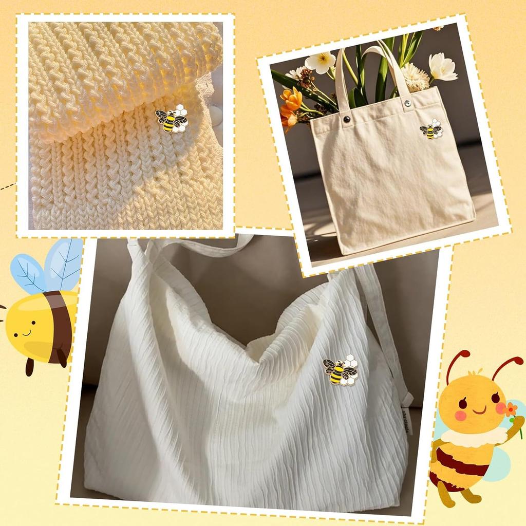 Airssory 5 Pcs Golden Color Bee with Beehive Enamel Alloy Brooches Lovely Insect Animal Badge Pins for DIY Clothes Backpack Decooration Craft Banquet