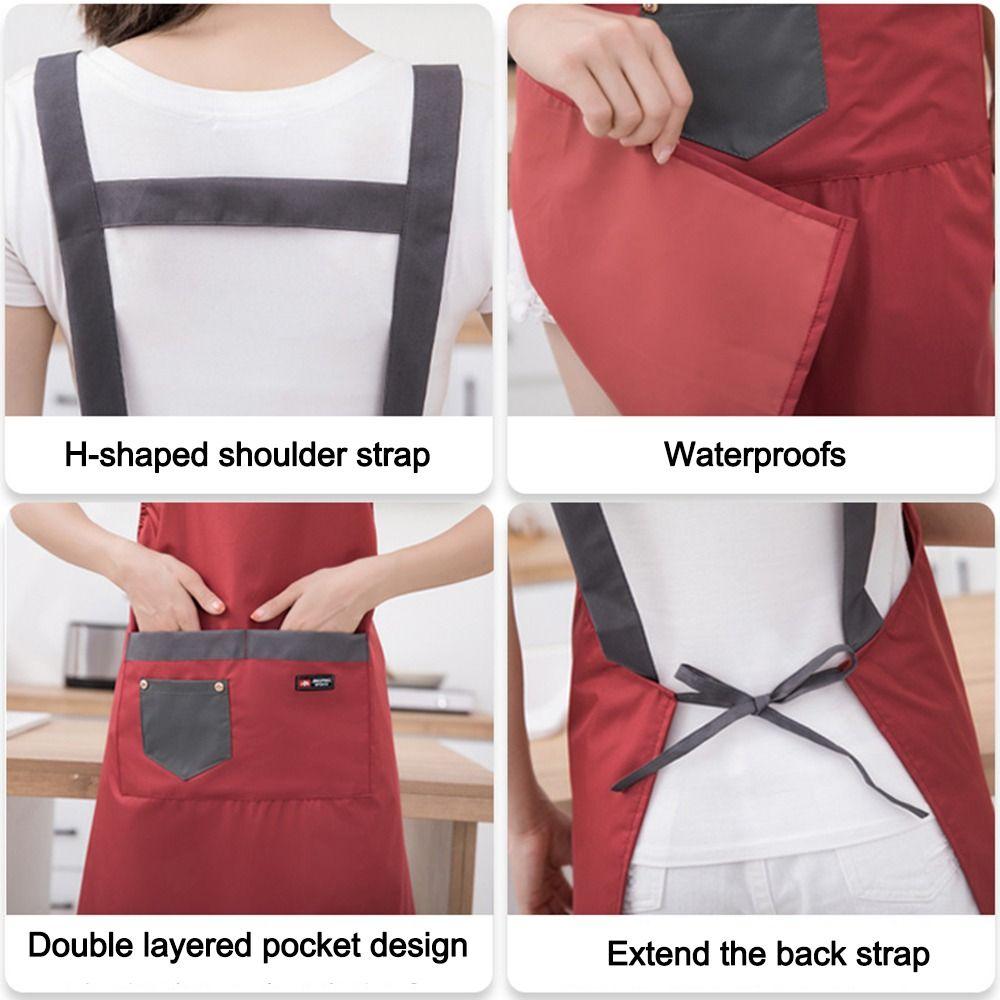 PVC Kitchen Vest Apron Oil-proof Catering Work Clothes Women's Work Waist Apron  for Home Kitchen