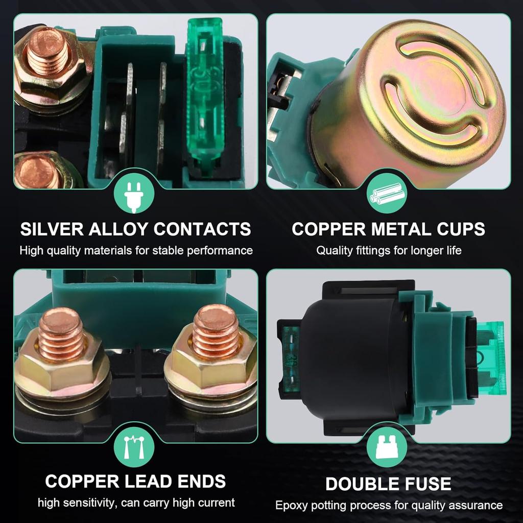 Cyleto Starter Solenoid Relay For Kawasaki Bayou 220 KLF200 1988-2002ATV/BAYOU 250 KLF250 2003-2010 ATV/KLX650 KLX 650 1993-1996/VN800 Vulcan 800