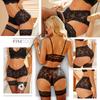 FINETOO 3Pcs Women's Sexy Lace Floral Perspective Boyshorts Solid Color Hollow Out Boxer Panties Female Breathable Transparent Lingerie