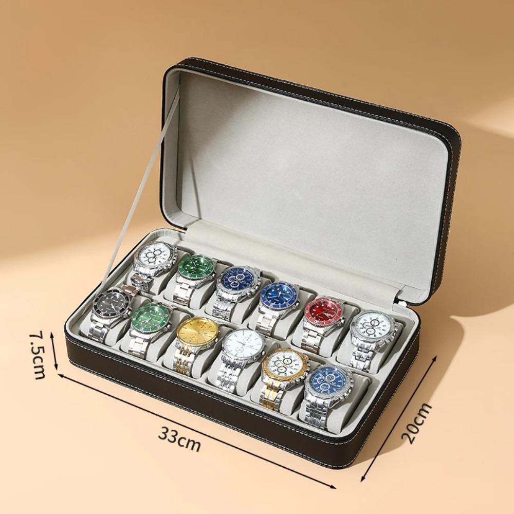 Watch Box 6/10 Slot Watches Organizer Portable Travel Watch Case Waterproof Storage Travel Watch Carrying Case Watches Holder