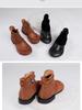 Johnature Botas de otoño/invierno, botas cortas de piel auténtica, zapatos retro de suela blanda y cómodos para mujer