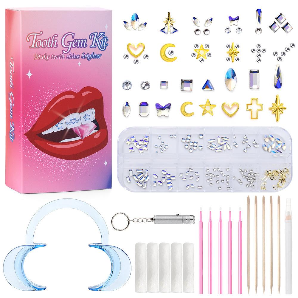Dental Diamond Tooth Decoration, Tooth Diamond Tool Diy Set, Tooth Sticker, Diamond Love Horse Eye Decoration
