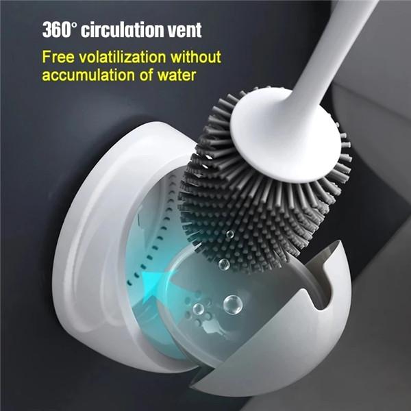 Silicone Toilet Brush For WC Accessories Drainable Toilet Brush Wall-Mounted Cleaning Tools Home Bathroom Accessories Sets