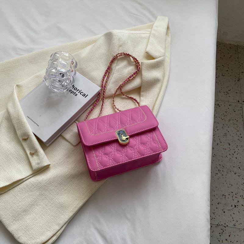 

Trendy Pu Leather Small Crossbody Bag For Women In Black And Pink Perfect For Casual Commuting рожевий