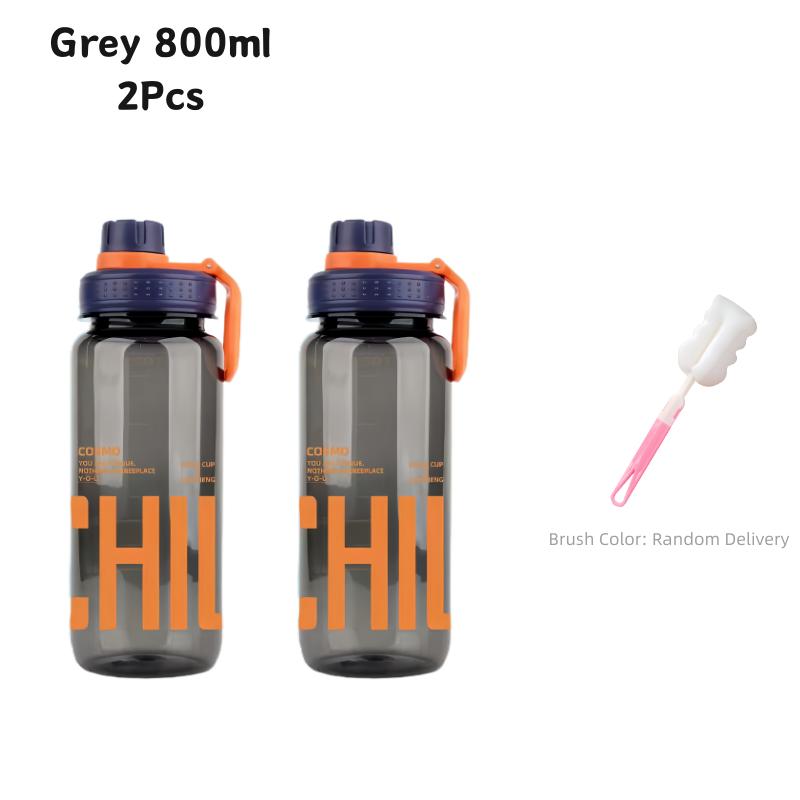 800ML Sport-Wasserflasche mit großer Kapazität mit Tragegriff Kunststoff Gym Wasserbecher Tragbare Fitness-Trinkwasserkanne BPA-frei
