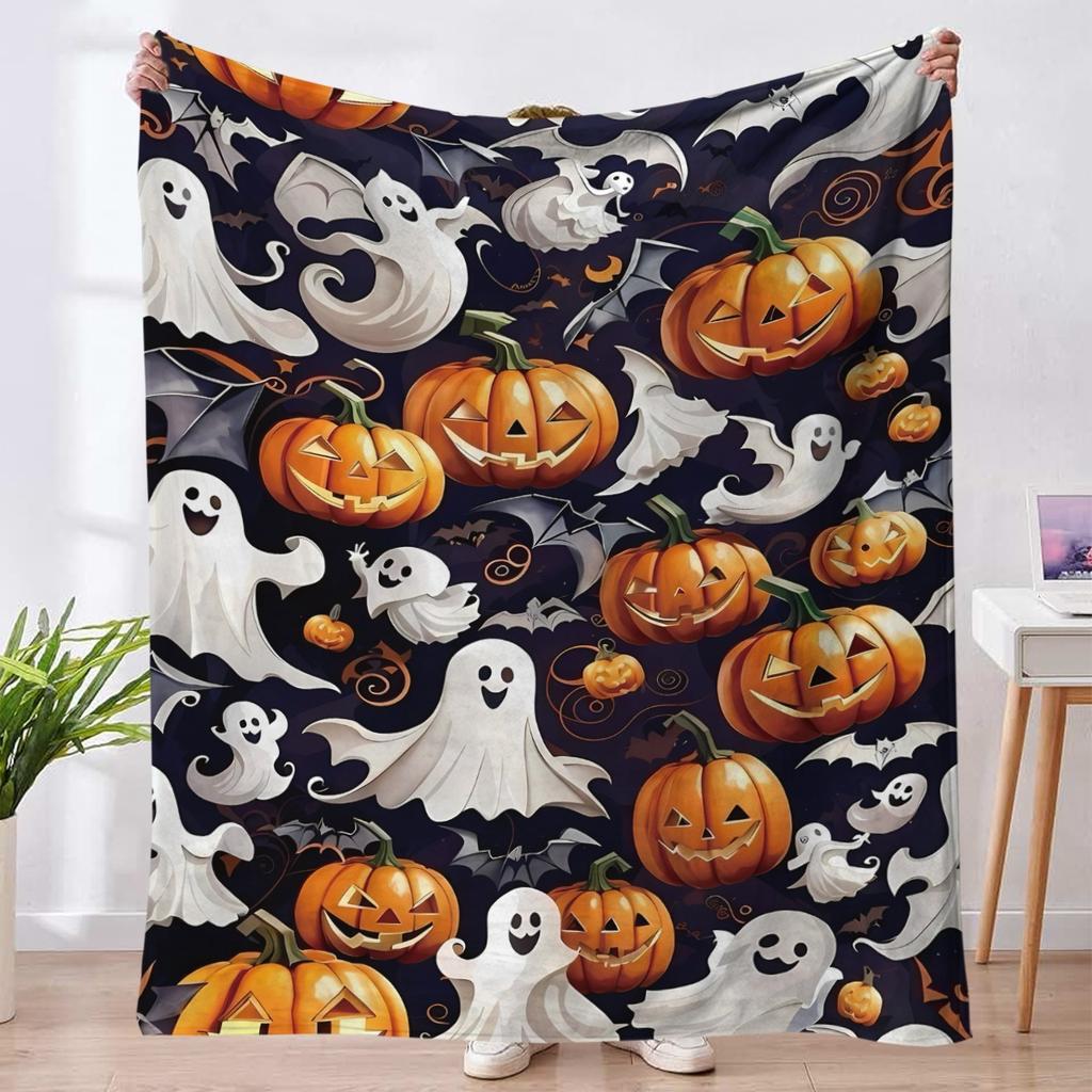 Halloween ghost blanket office sofa air conditioning blanket autumn and winter flannel blanket