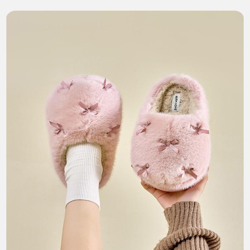Plush Cotton Slippers Women's Indoor Household Thick-soled Wool Slippers Home Cotton Slippers To Keep Warm Home Slippers