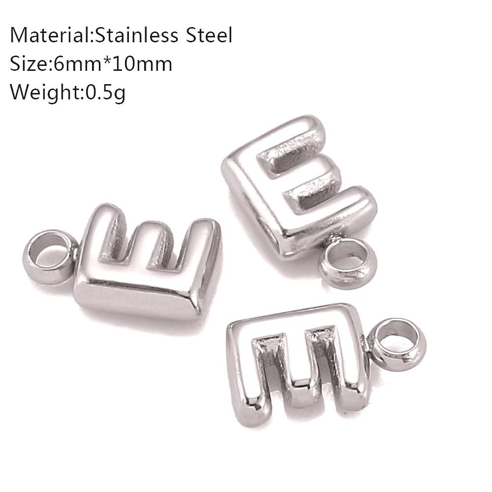 3Pcs Mini Balloon Alphabet Charms Cute Small Initial Bubble English Letter Stainless Steel Pendants DIY Necklace Bracelet Making