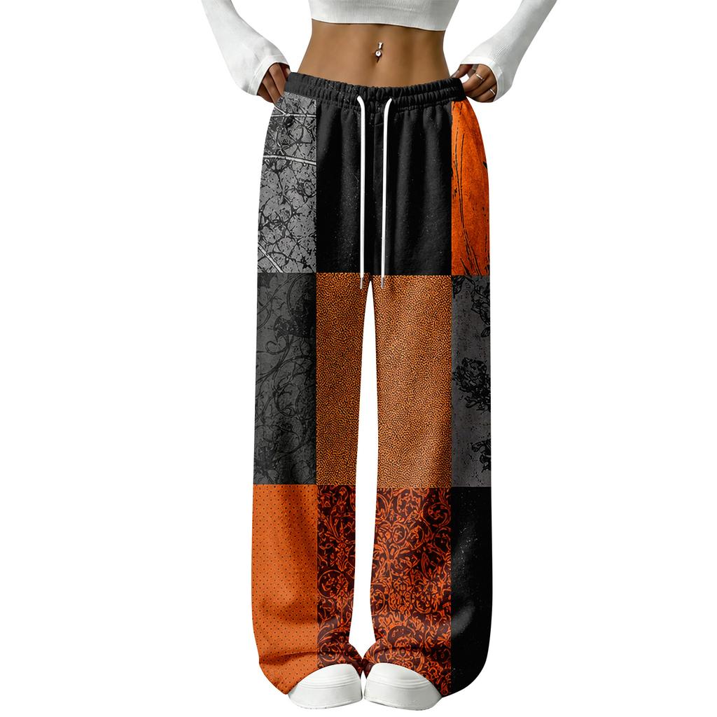 Women's Halloween Flannel Pajama Pants Straight Leg Holiday Loungewear Sleepwear