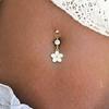 Yousheng Bauchnabelpiercing, Edelstahl Blume Design Bauchnabel Schmuck, Bauchpiercing Ring mit Klarem Zirkonia Inlay, Bauchnabel für Empfindliche Haut