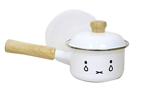 Fuji Enamel Miffy Face Induction Cooking Compatible Saucepan/Saucepan, White, 12cm