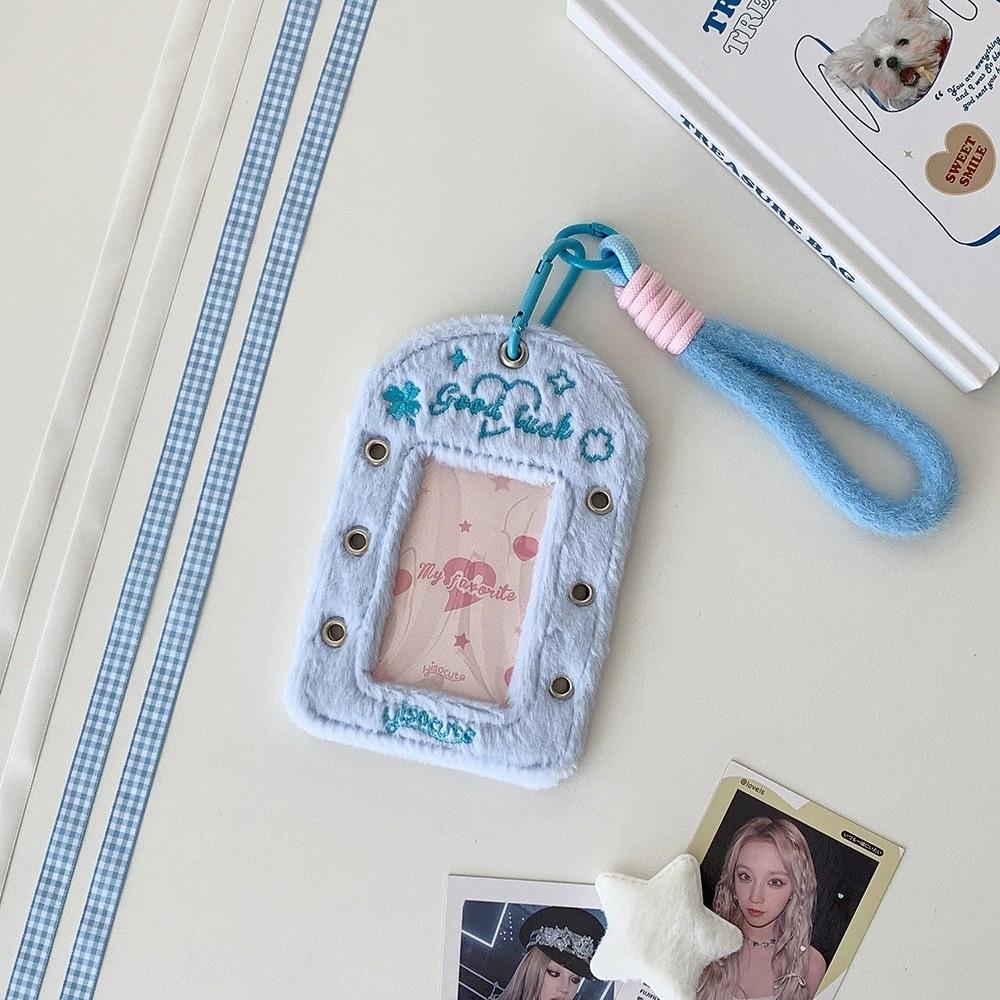 Hanging Decoration Korean Photocard Holder Plush Card Protective Case  School Stationery