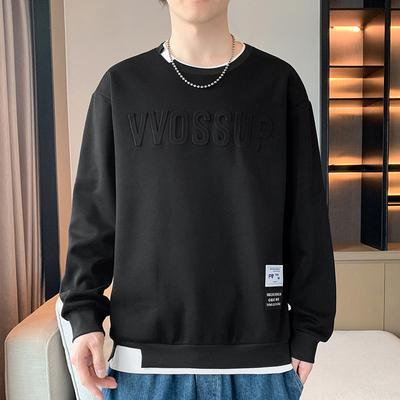 Jarní a podzimní nové pánské mikiny Neformální a všestranné Mládež Hezká trička s dlouhým rukávem Pánské mikiny s kulatým výstřihem