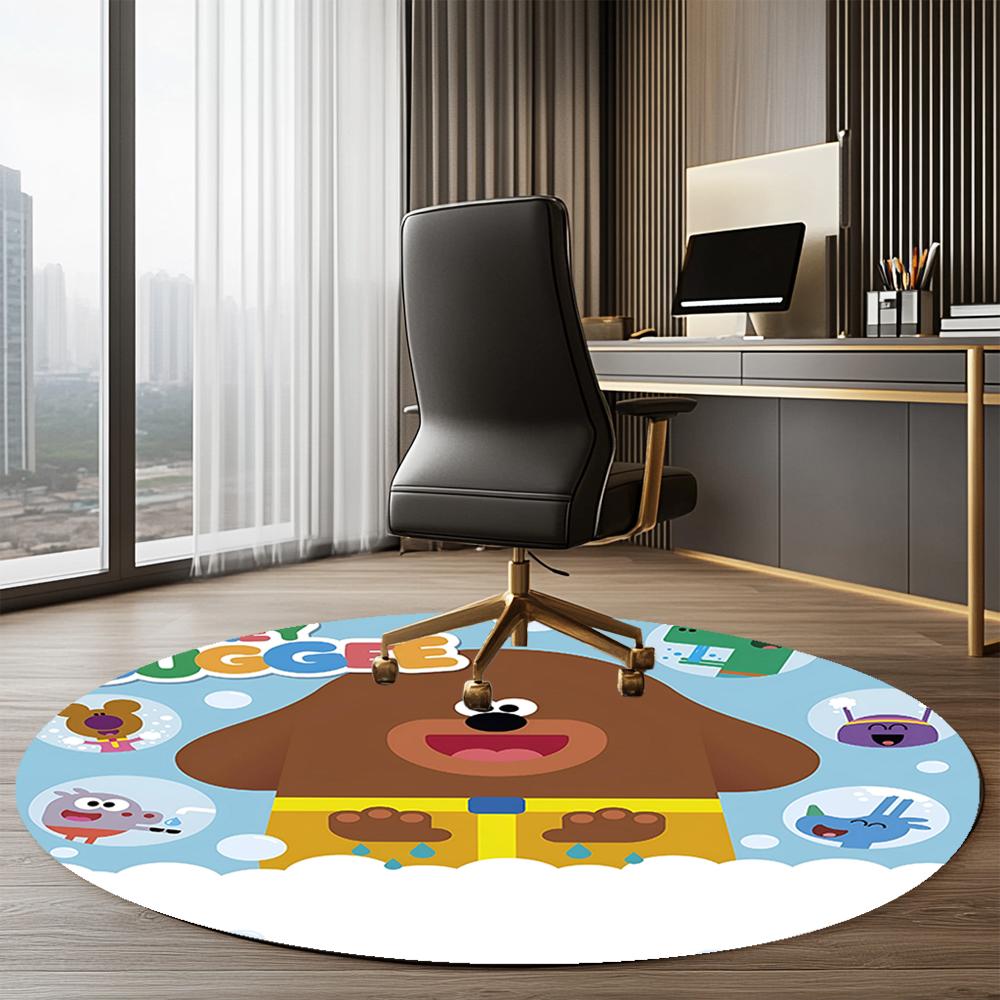 Hey Duggee Printed Round Rug Carpet Chair Rug Area Rug Entryway Doormats,for Office Chair Living Room Bedroom Kitchen Room.