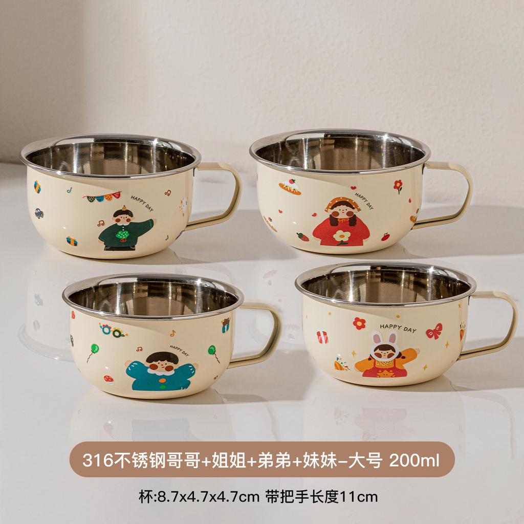 316 stainless steel open mouth small water cup Anti Scalding Milk Coffee Mug Cute Mini Drinking Thermos for Children fashion mug