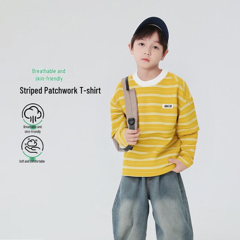 

Boys Cotton Striped Long Sleeve T-shirt 150