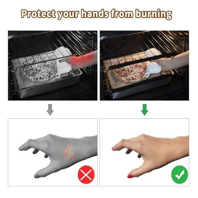 2Pcs/Set Heat Resistant Silicone Oven Rack Guard Edge Protector, Anti-Burn Safety Cover for Oven Shelves, Practical Kitchen Bakeware Accessory