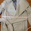 Used Long coat with belt light gray