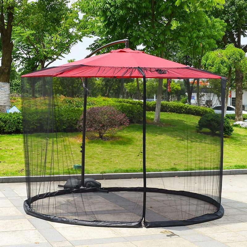 Umbrella Mosquito Netting For Outdoor Garden Patio Umbrellas Canopy Tent Mosquito Net Adjustable Rope Polyester Sunshade Net