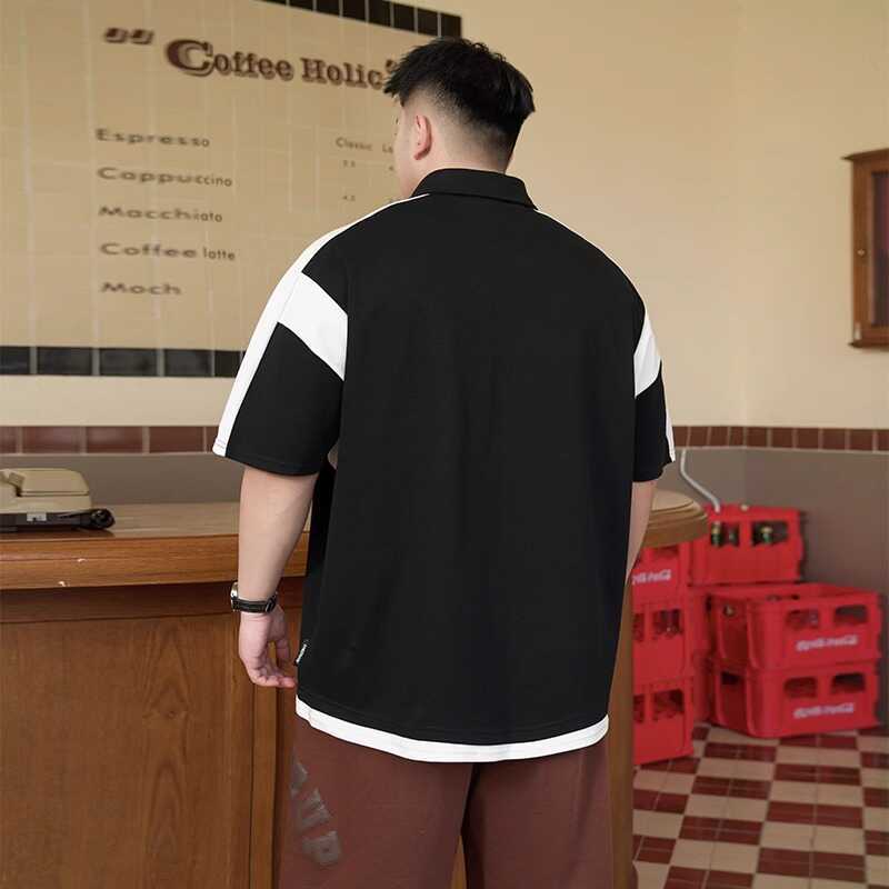 Plus Size Trend Moisture Wicking Soft High Quality Breathable Men's Loose Polo Shirt--Wrinkle Resistant Casual Sports Short Sleeve Neck Shirt