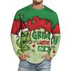 Men's Christmas Printed Imitation Cotton Long-sleeved Shirt