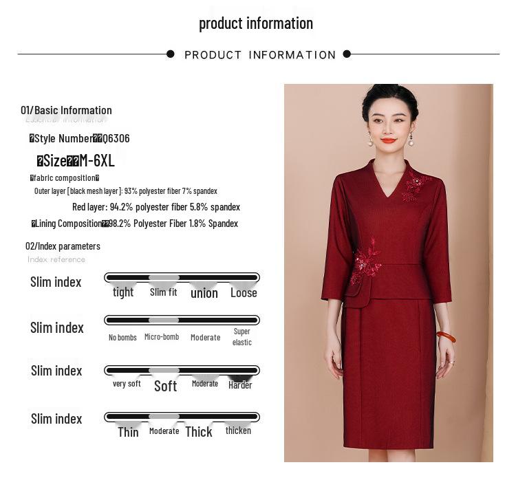 2025 Autumn Elegant Slimming Two-Piece Style Dress for Middle-Aged and Elderly Women