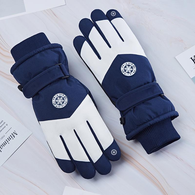 Lyžařské rukavice - Pánské a dámské dotykové, teplé, zesílený fleece, větruodolné, vodoodpudivé, protiskluzové cyklistické a sněhové rukavice.